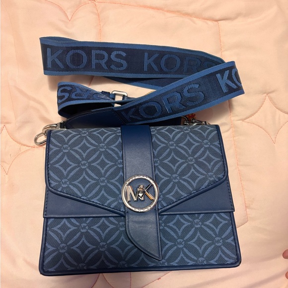 Michael Kors Handbags - Michael Kors Navy Patterned Crossbody Bag